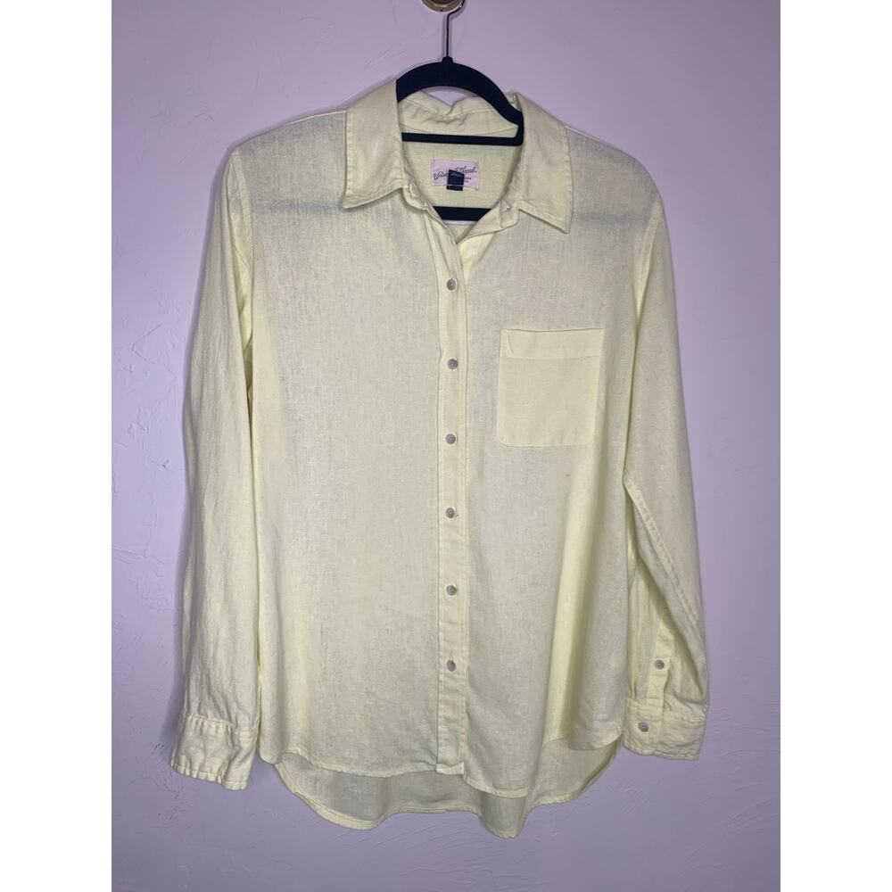 Universal Threads Yellow Linen Blend Button Up Sh… - image 5